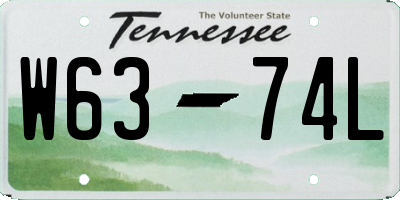 TN license plate W6374L