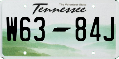 TN license plate W6384J