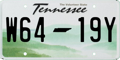 TN license plate W6419Y