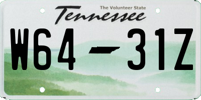 TN license plate W6431Z