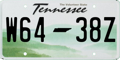 TN license plate W6438Z