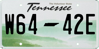 TN license plate W6442E