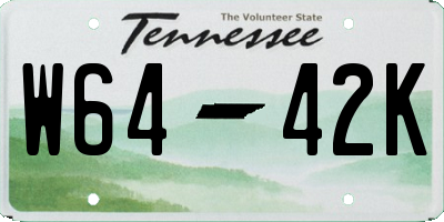 TN license plate W6442K