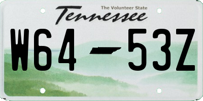 TN license plate W6453Z
