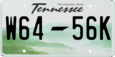TN license plate W6456K