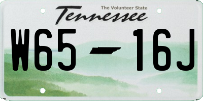 TN license plate W6516J