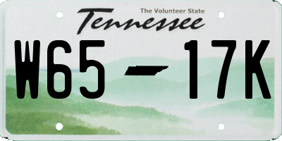 TN license plate W6517K
