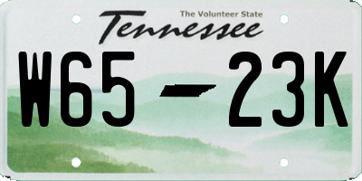 TN license plate W6523K