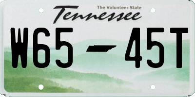 TN license plate W6545T