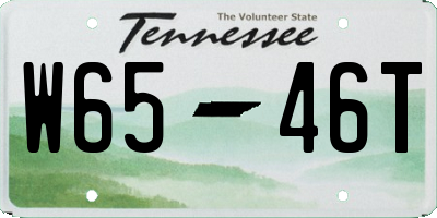 TN license plate W6546T