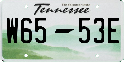 TN license plate W6553E