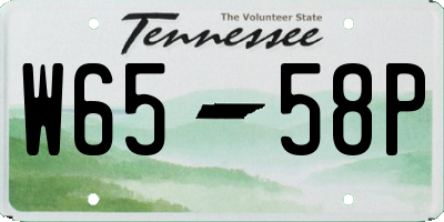 TN license plate W6558P