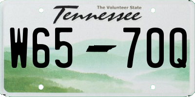 TN license plate W6570Q