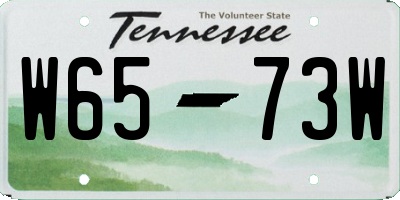 TN license plate W6573W
