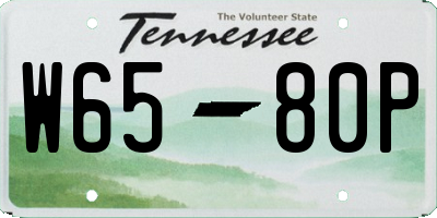 TN license plate W6580P