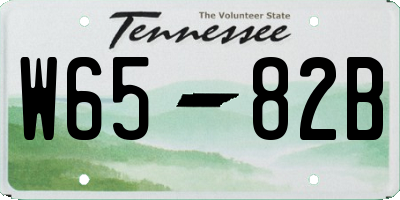 TN license plate W6582B