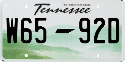 TN license plate W6592D