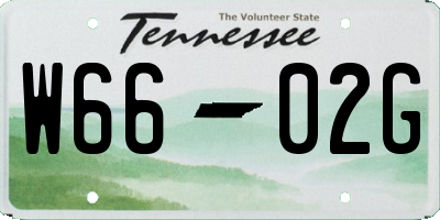 TN license plate W6602G