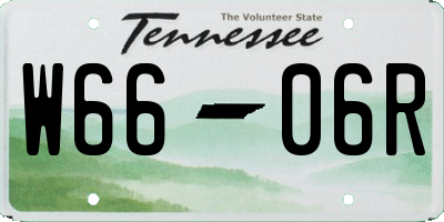 TN license plate W6606R