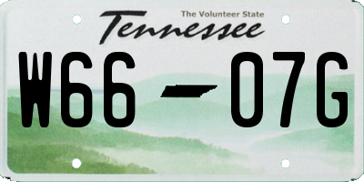 TN license plate W6607G