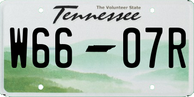 TN license plate W6607R