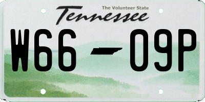 TN license plate W6609P