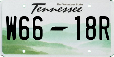 TN license plate W6618R