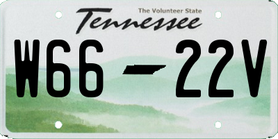 TN license plate W6622V
