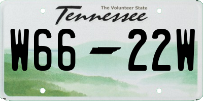 TN license plate W6622W