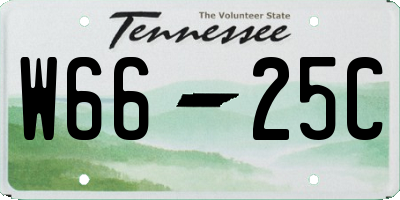 TN license plate W6625C