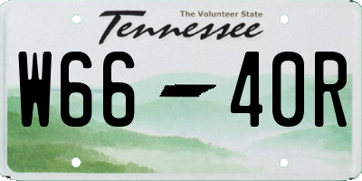 TN license plate W6640R