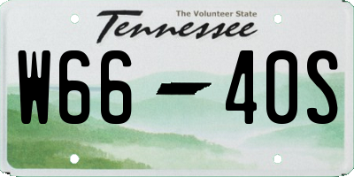 TN license plate W6640S