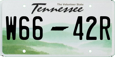TN license plate W6642R