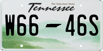 TN license plate W6646S