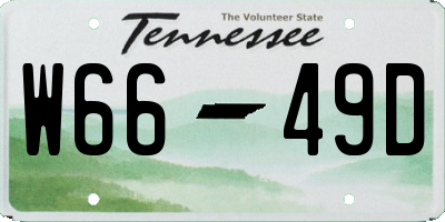 TN license plate W6649D