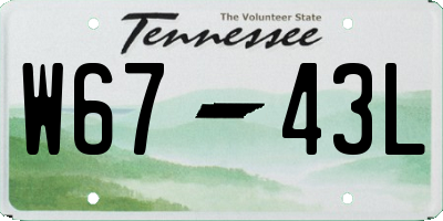 TN license plate W6743L