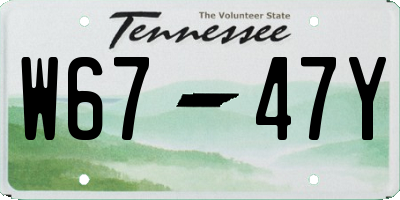 TN license plate W6747Y