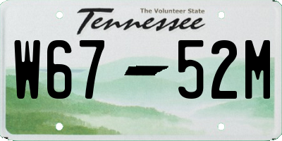 TN license plate W6752M