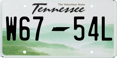 TN license plate W6754L