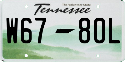 TN license plate W6780L