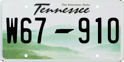 TN license plate W6791O