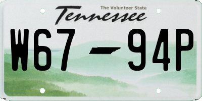 TN license plate W6794P