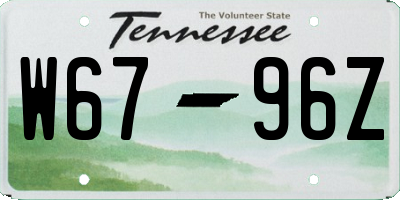 TN license plate W6796Z