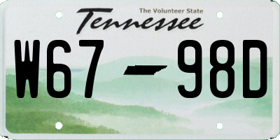 TN license plate W6798D