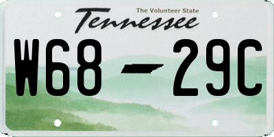 TN license plate W6829C