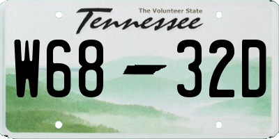 TN license plate W6832D