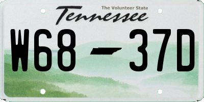 TN license plate W6837D