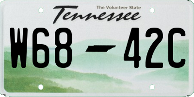 TN license plate W6842C