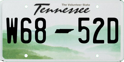 TN license plate W6852D