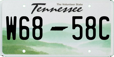 TN license plate W6858C